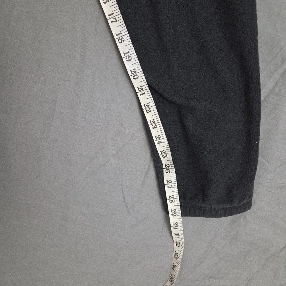 Vintage Nike Fleece Pants Mens Medium Black Spell Out Y2K Sweatpants Ankle Zip